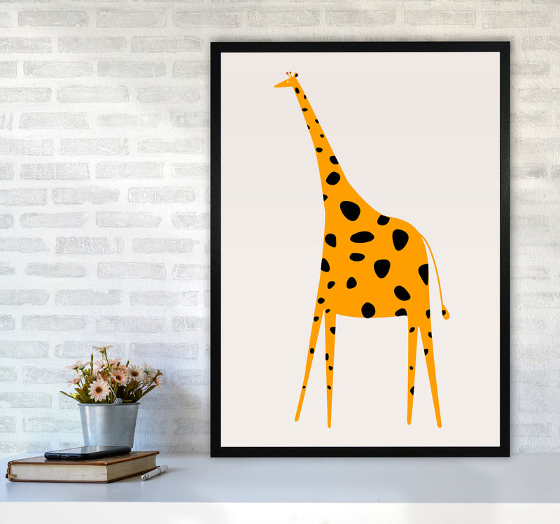 Cute Griraffe Nursery Art Print by Kubistika A1 White Frame