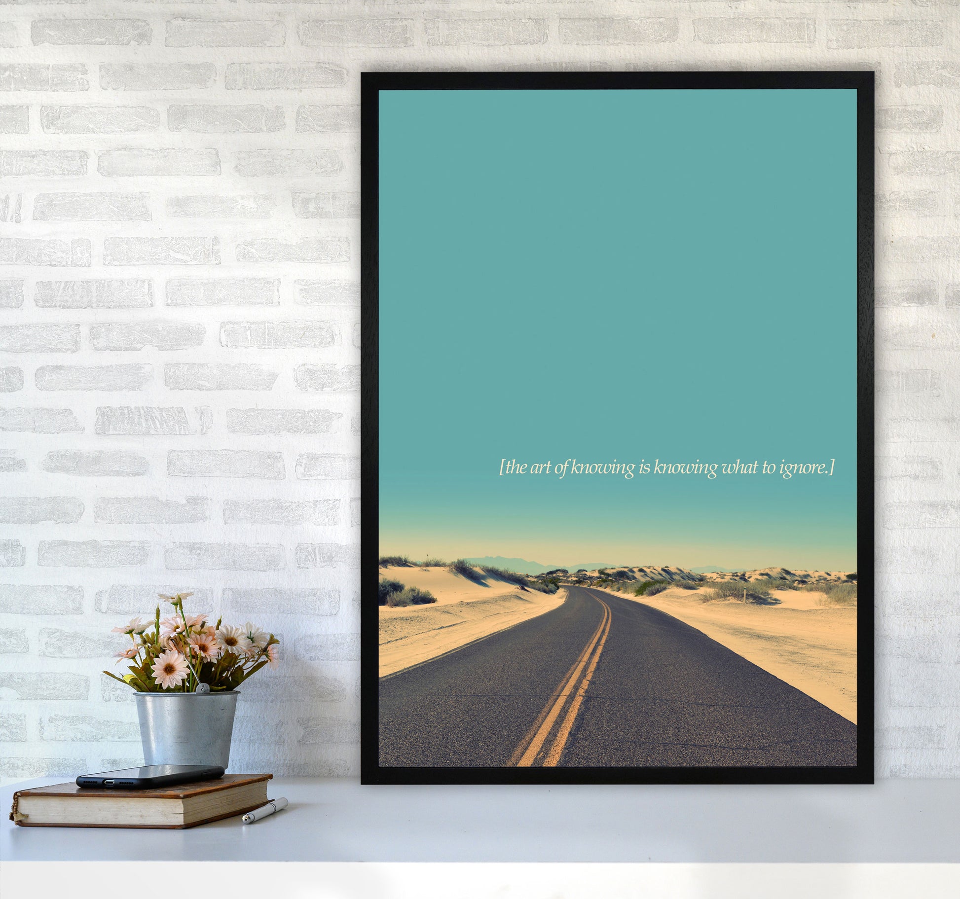 The Art Of Knowing Landscape Contemporary Art Print by Kubistika A1 White Frame