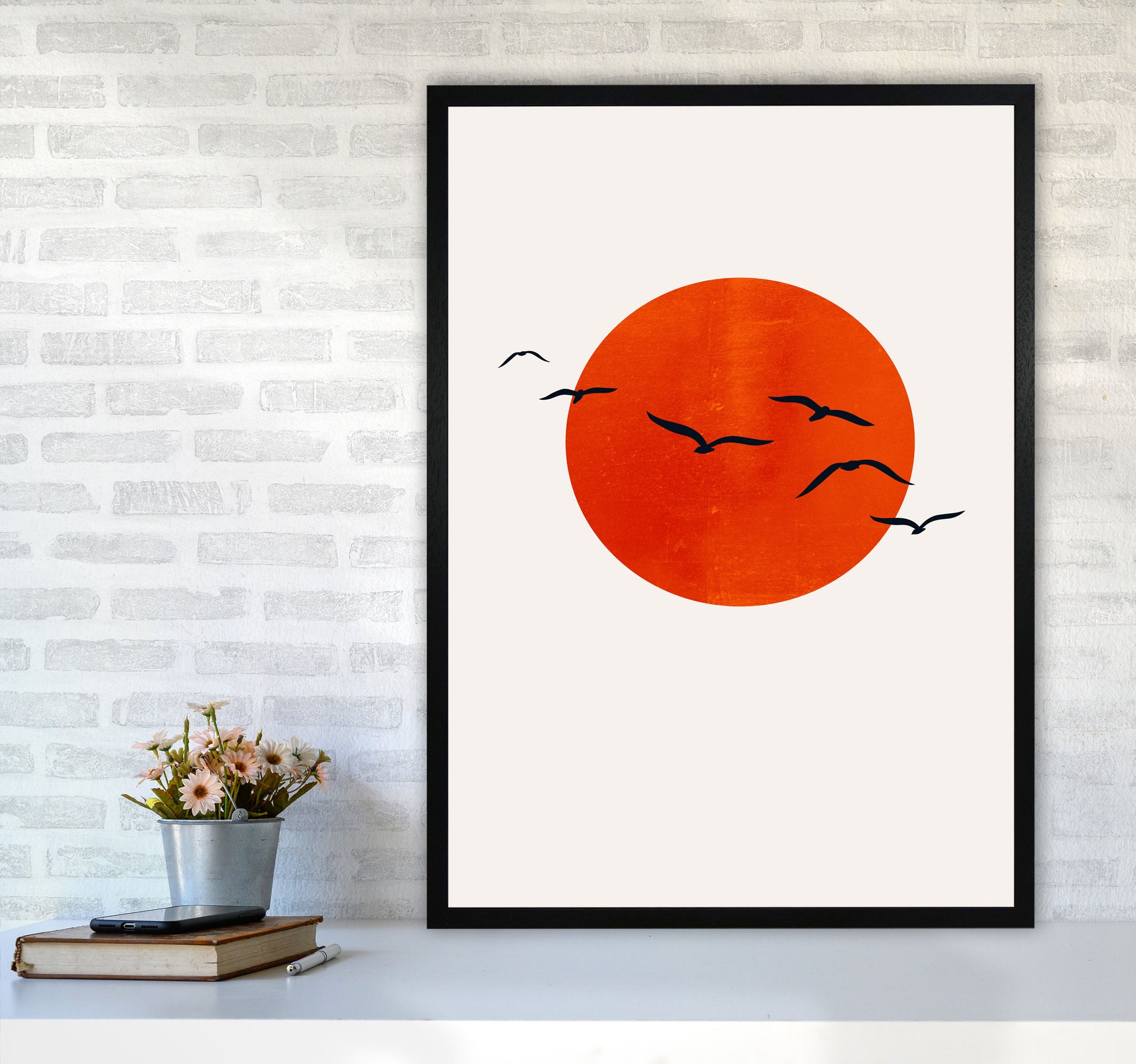 A Beautiful Day Modern Contemporary Art Print by Kubistika A1 White Frame
