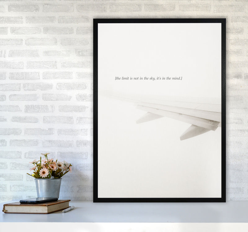 No Limits Quote Contemporary Art Print by Kubistika A1 White Frame