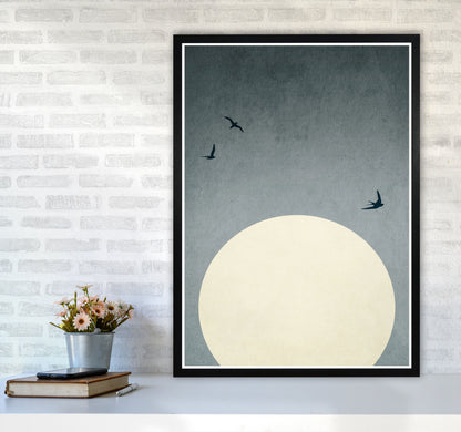 Moonshine Dancers-ROUGE Contemporary Art Print by Kubistika A1 White Frame