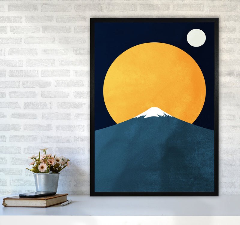 Himalaya Contemporary Art Print by Kubistika A1 White Frame