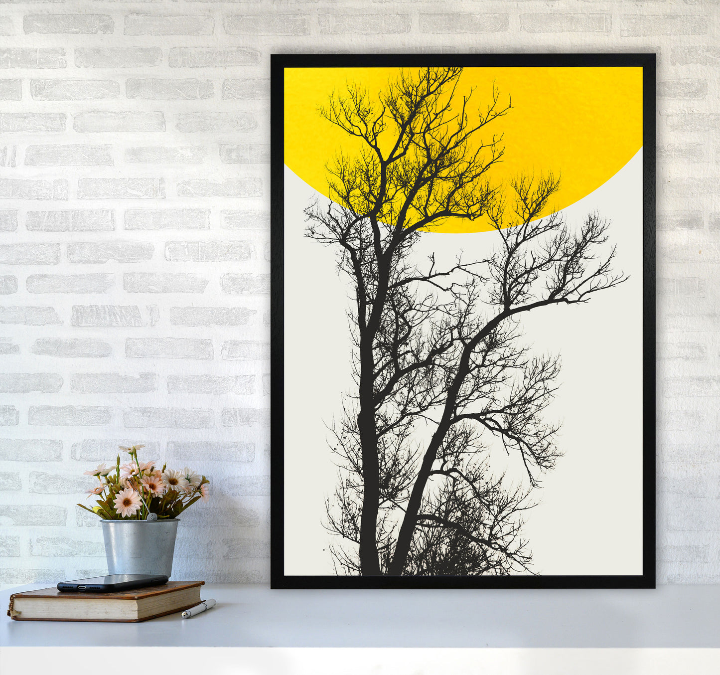 Autumn Memories Contemporary Art Print by Kubistika A1 White Frame