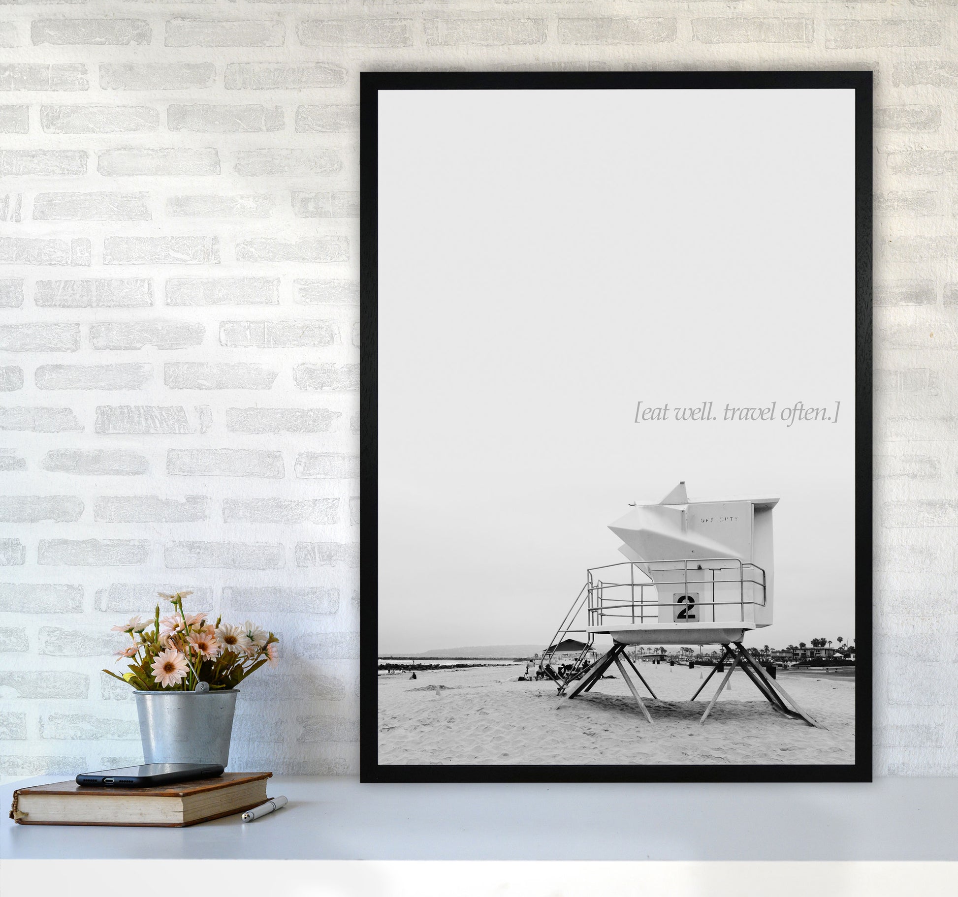 Eat Well Travel Often Photography Art Print by Kubistika A1 White Frame