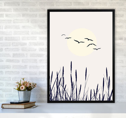 Shadows Of The Sun Contemporary Art Print by Kubistika A1 White Frame