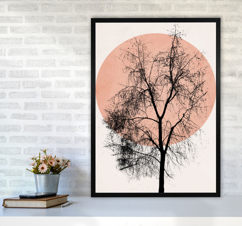 Autumn Sunset Contemporary Art Print by Kubistika A1 White Frame