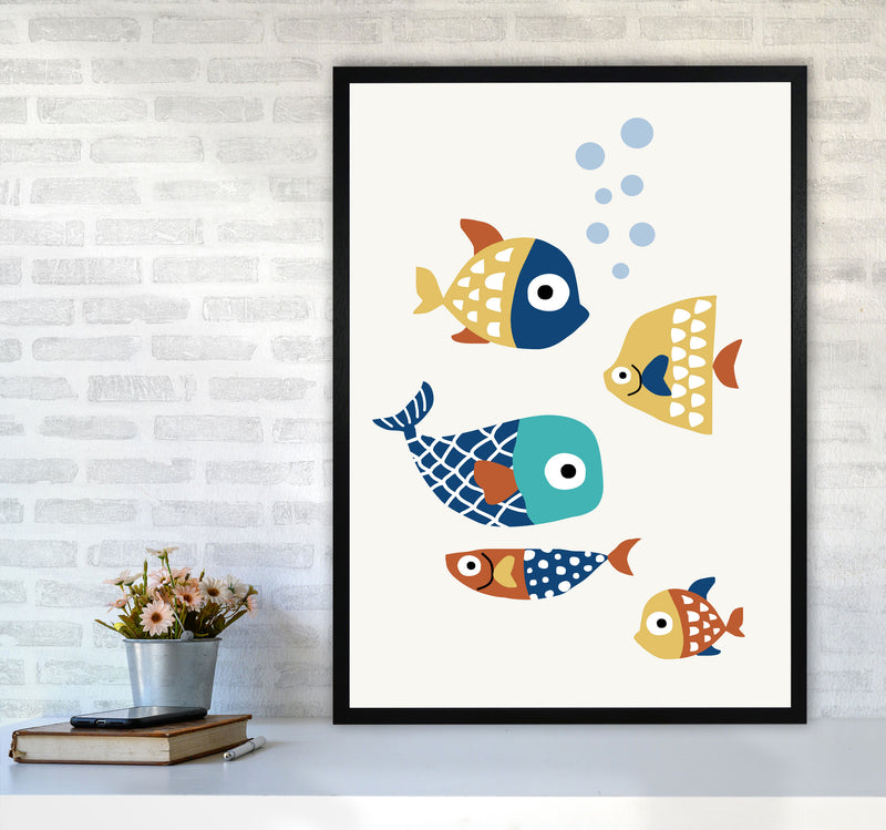 Little Friends Childrens Nursery Art Print by Kubistika A1 White Frame