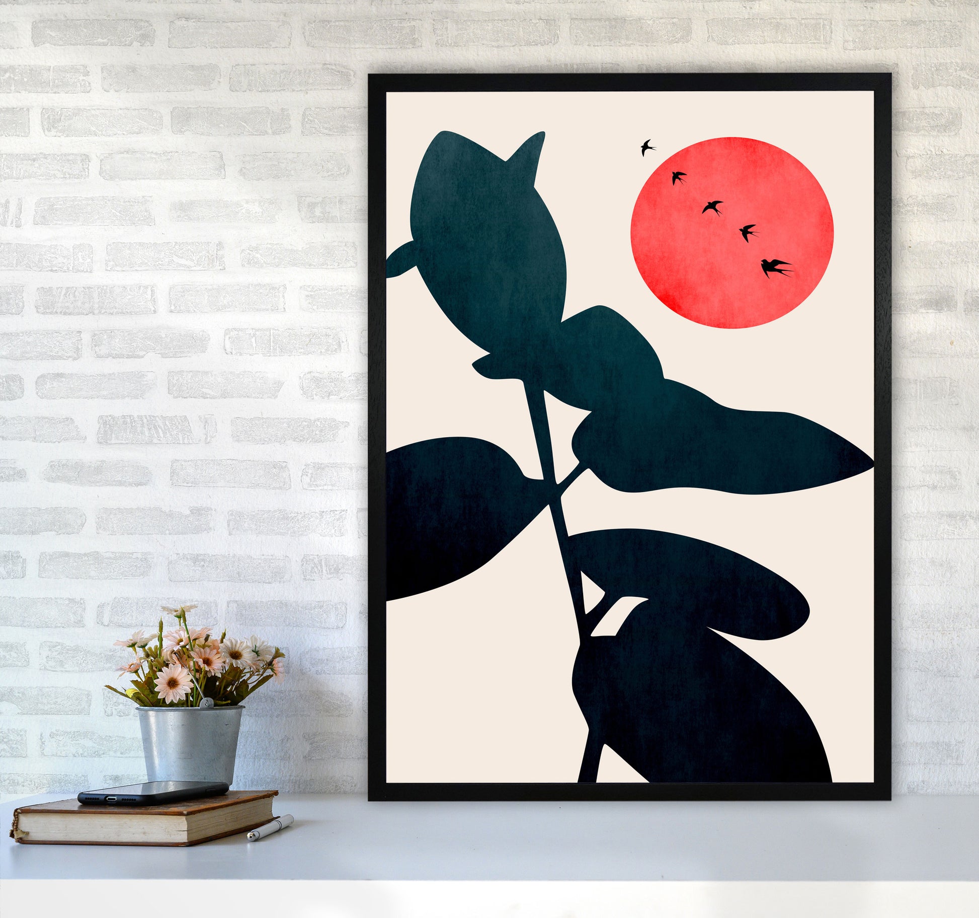 Moonshine Memories Art Print by Kubistika A1 White Frame