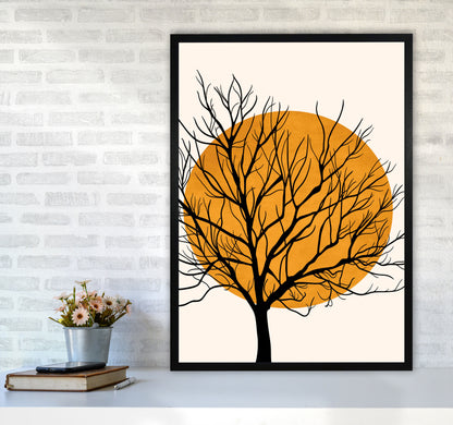 Hiding Sun Art Print by Kubistika A1 White Frame