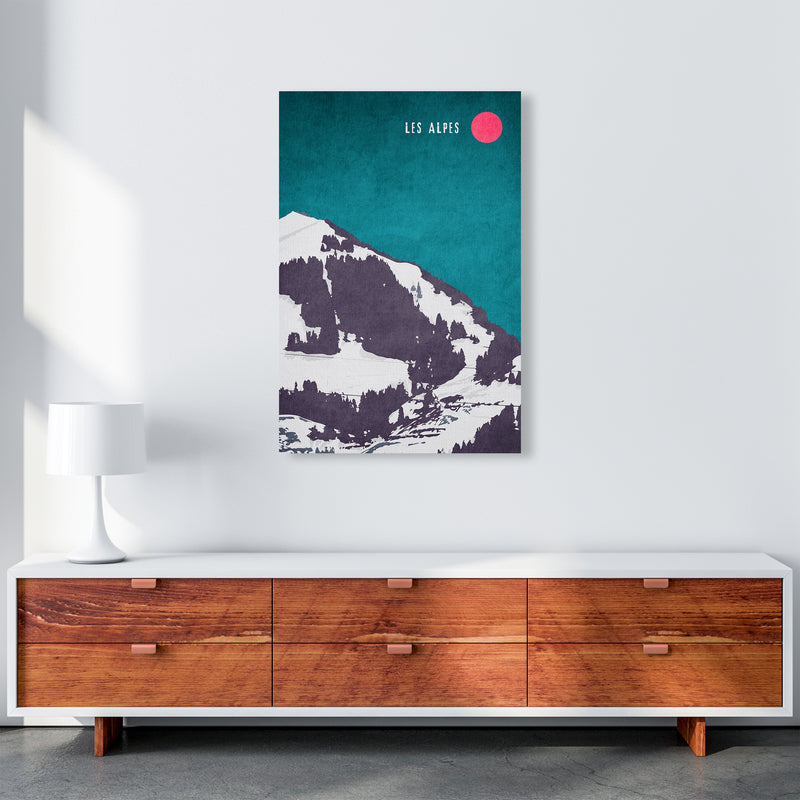 Les Alpes Vintage Art Print by Kubistika A1 Canvas