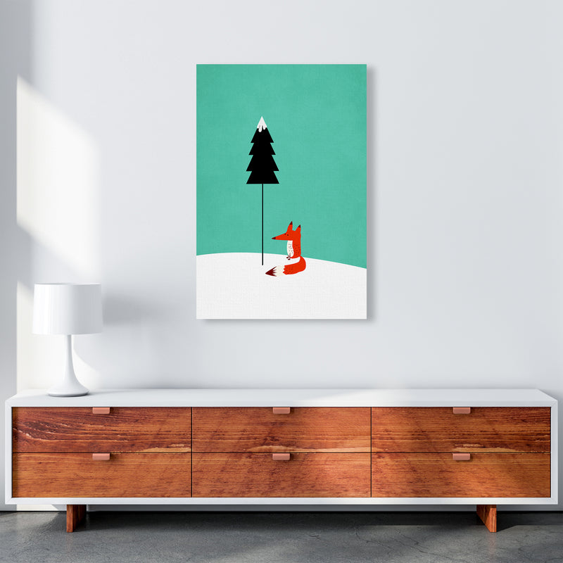 A Cute Little Fox  Modern Animal Art Print by Kubistika A1 Canvas