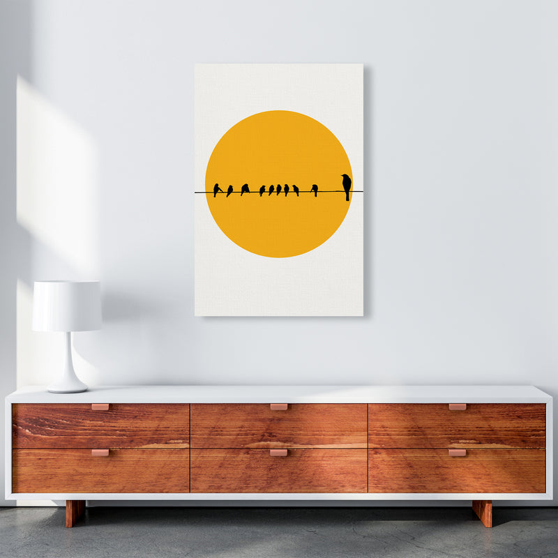 Birds Family Contemporary Art Print by Kubistika A1 Canvas