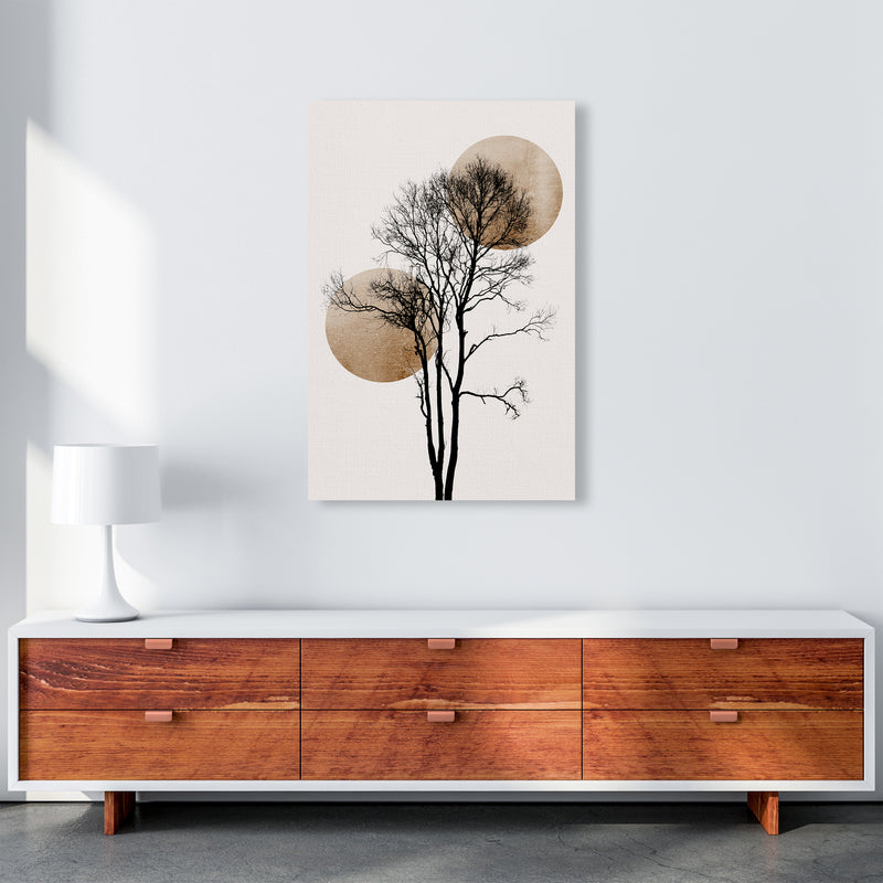 Sun and Moon hiding-GOLD Contemporary Art Print by Kubistika A1 Canvas