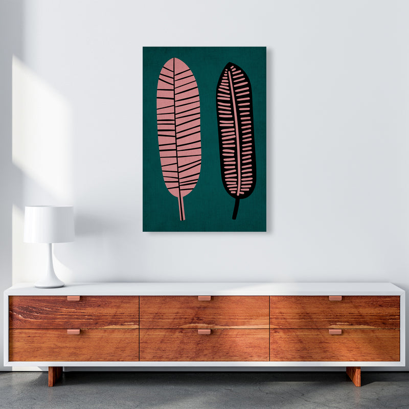 Two Leafs Contemporary Art Print by Kubistika A1 Canvas