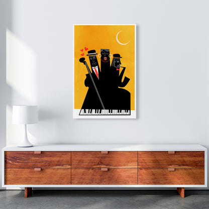 Casablanca Jazz-YELLOW Modern Music Art Print by Kubistika A1 Canvas