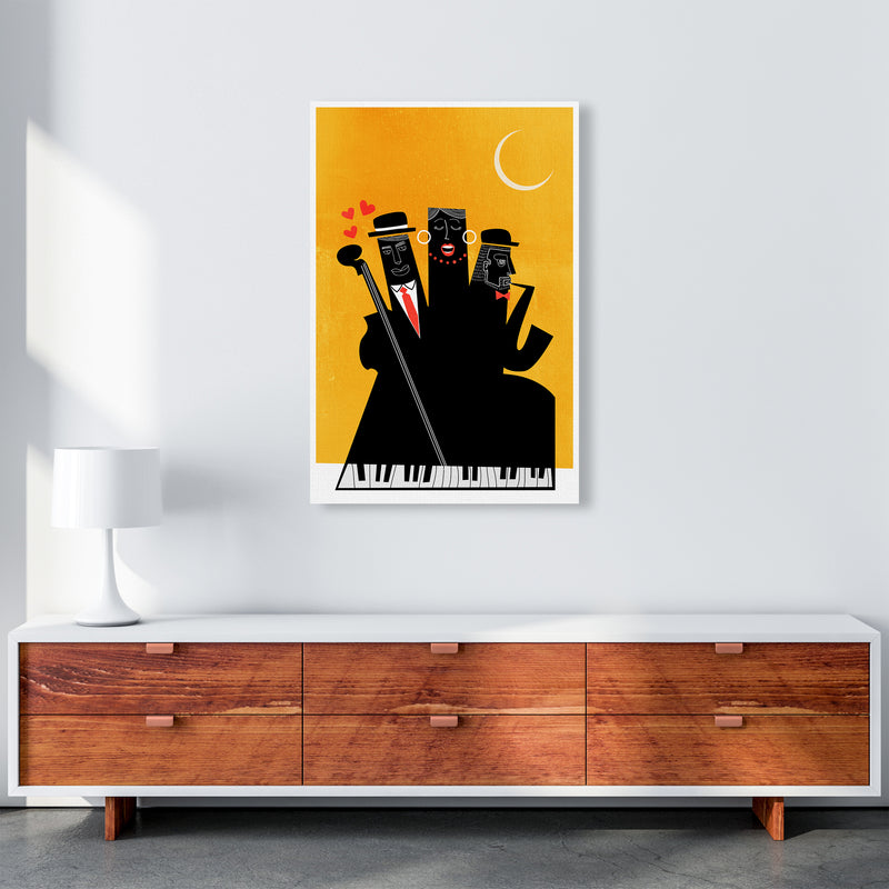 Casablanca Jazz-YELLOW Modern Music Art Print by Kubistika A1 Canvas