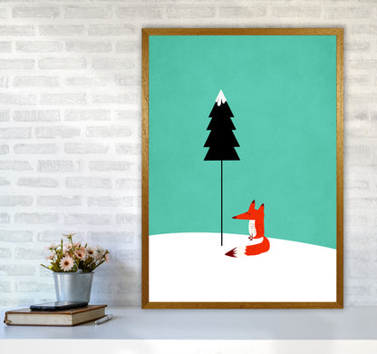 A Cute Little Fox  Modern Animal Art Print by Kubistika A1 Print Only