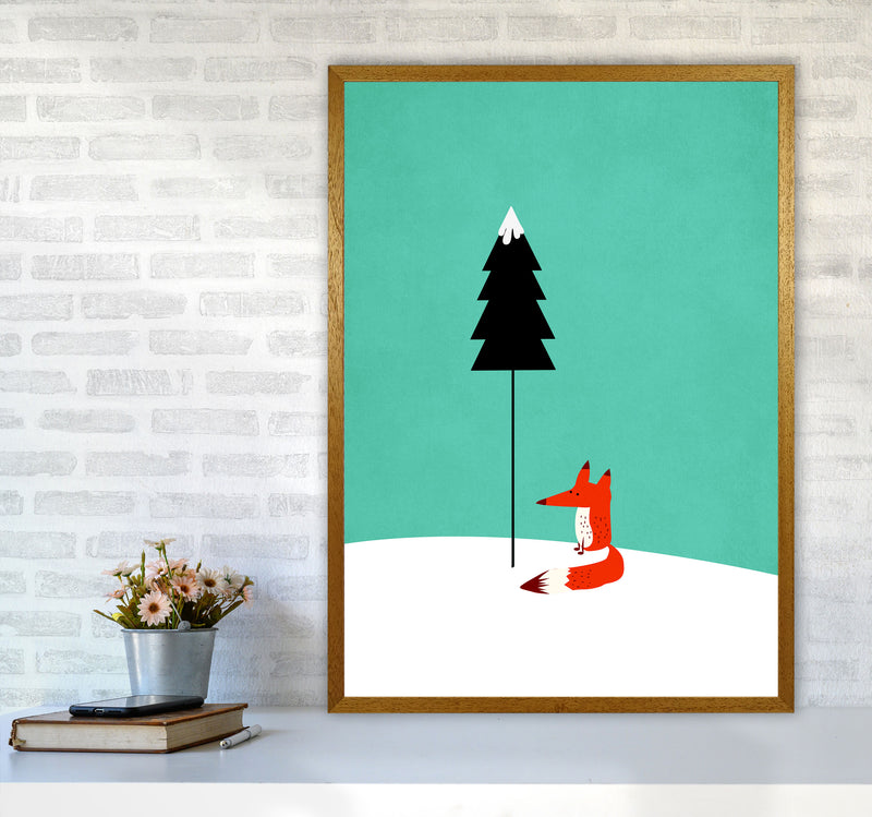 A Cute Little Fox  Modern Animal Art Print by Kubistika A1 Print Only