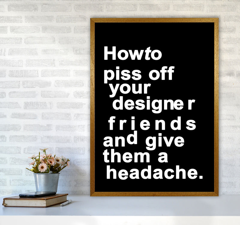 The Headache - BLACK Quote Contemporary Art Print by Kubistika A1 Print Only
