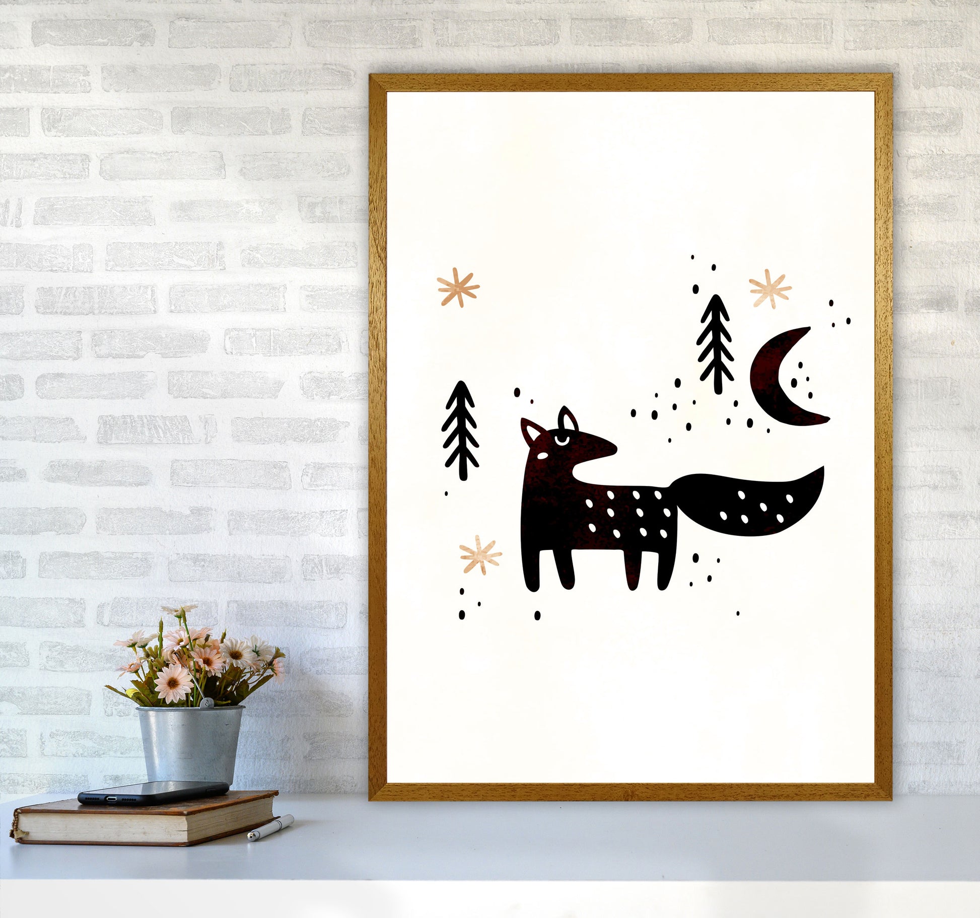 Little Winter Fox Nursery Childrens Art Print by Kubistika A1 Print Only