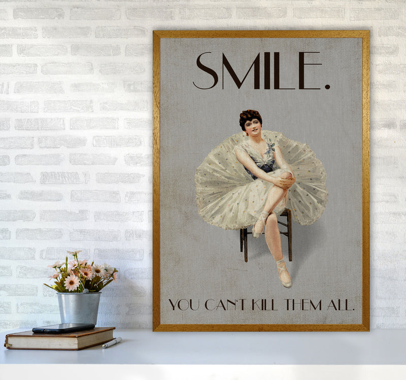 Keep Smiling Vintage Art Print by Kubistika A1 Print Only
