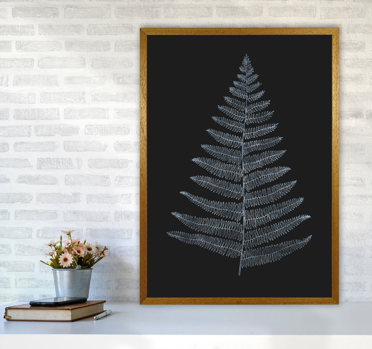 Botanica Minimalistica - BLEU Modern Art Print by Kubistika A1 Print Only