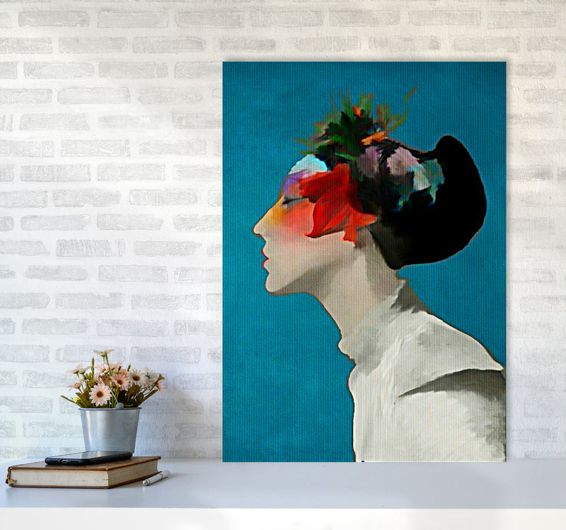 Kimono Contemporary Art Print by Kubistika A1 Black Frame