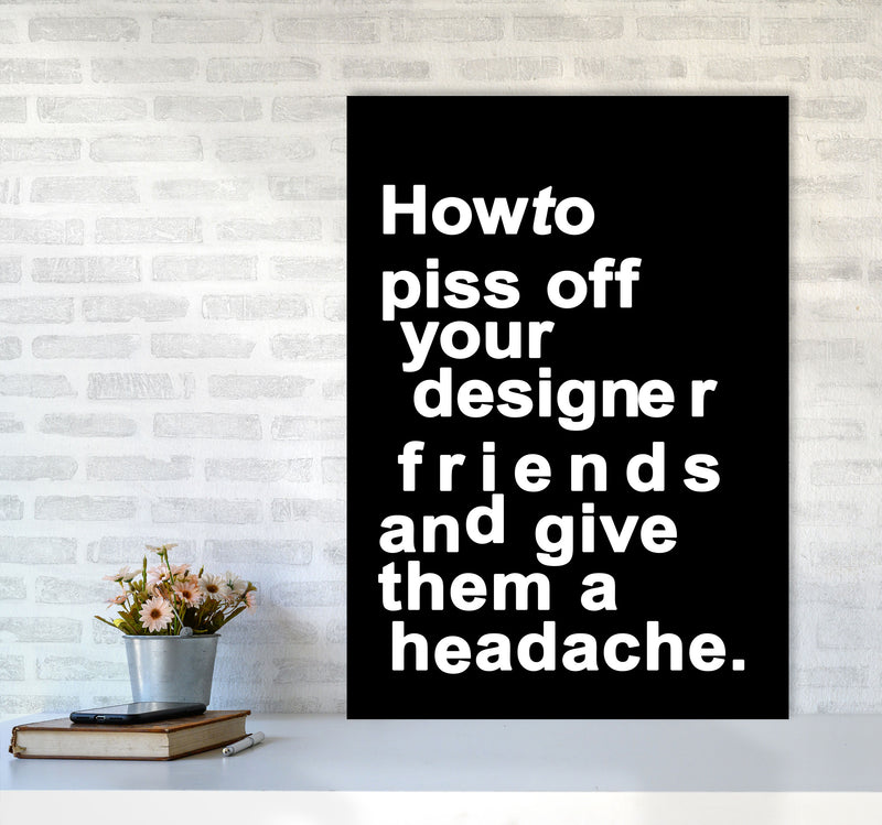 The Headache - BLACK Quote Contemporary Art Print by Kubistika A1 Black Frame