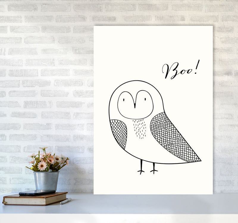 Boo Nursery Animal Art Print by Kubistika A1 Black Frame