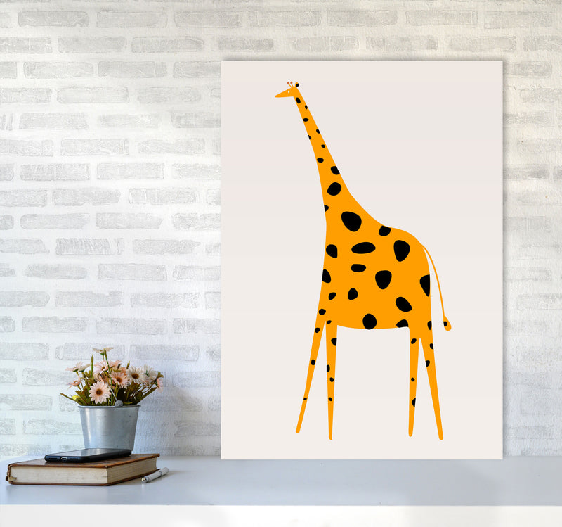 Cute Griraffe Nursery Art Print by Kubistika A1 Black Frame