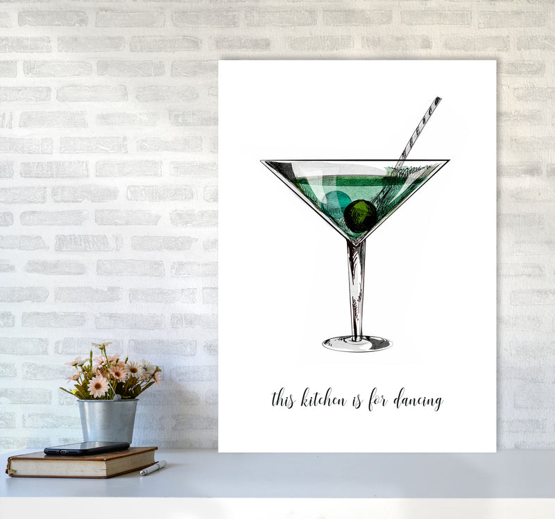 Kitchen Dancers Quote Contemporary Art Print by Kubistika A1 Black Frame