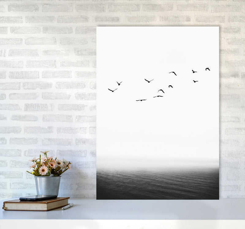 The Seaside Landscape Contemporary Art Print by Kubistika A1 Black Frame