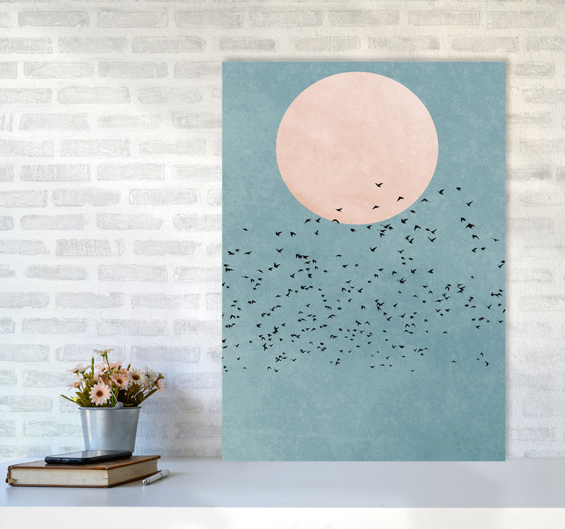 A Fly Away Modern Contemporary Art Print by Kubistika A1 Black Frame