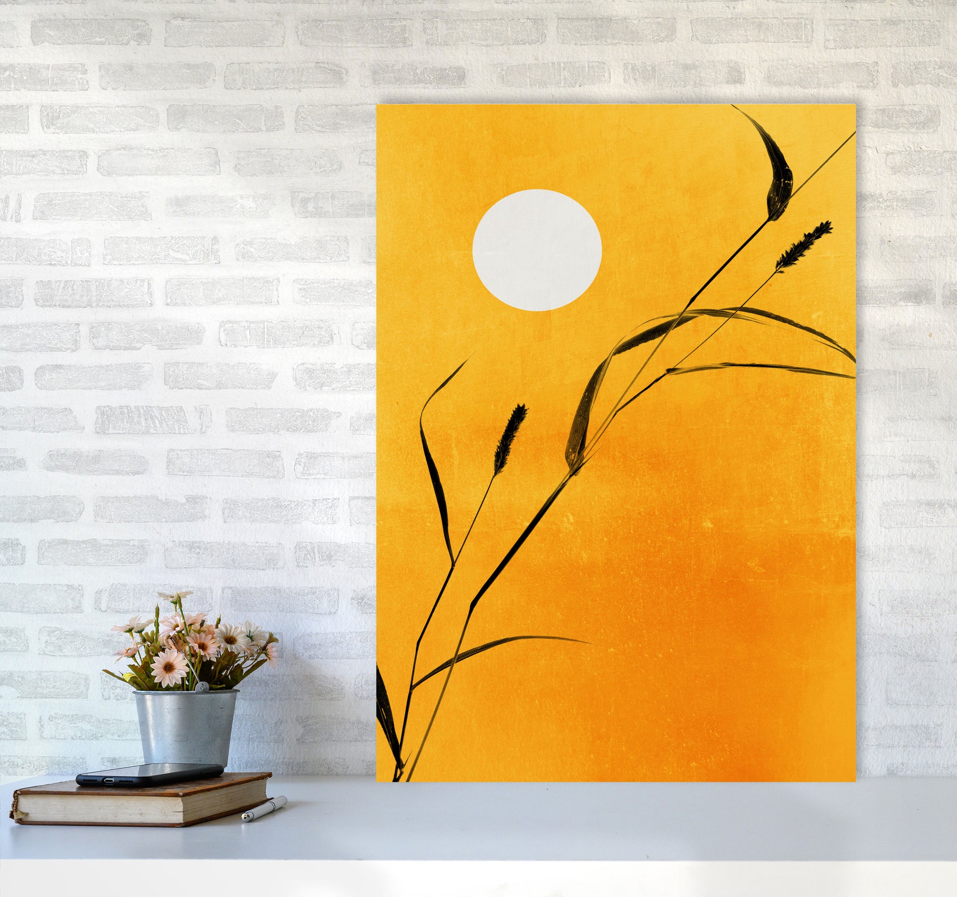 Sunny Days Contemporary Art Print by Kubistika A1 Black Frame
