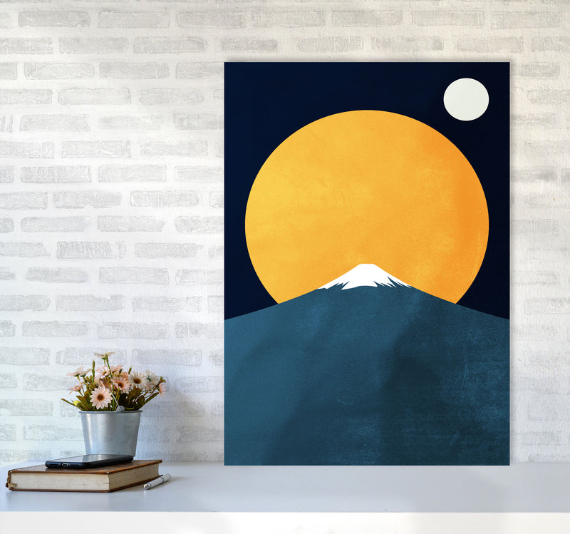 Himalaya Contemporary Art Print by Kubistika A1 Black Frame