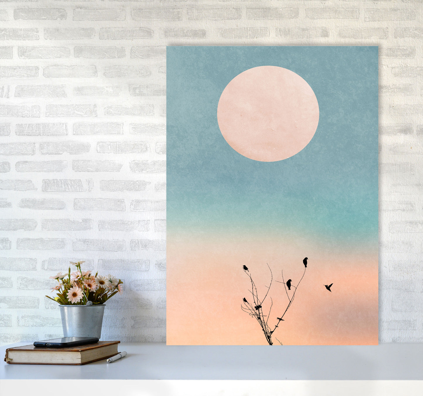 Waking Up Warm Contemporary Art Print by Kubistika A1 Black Frame