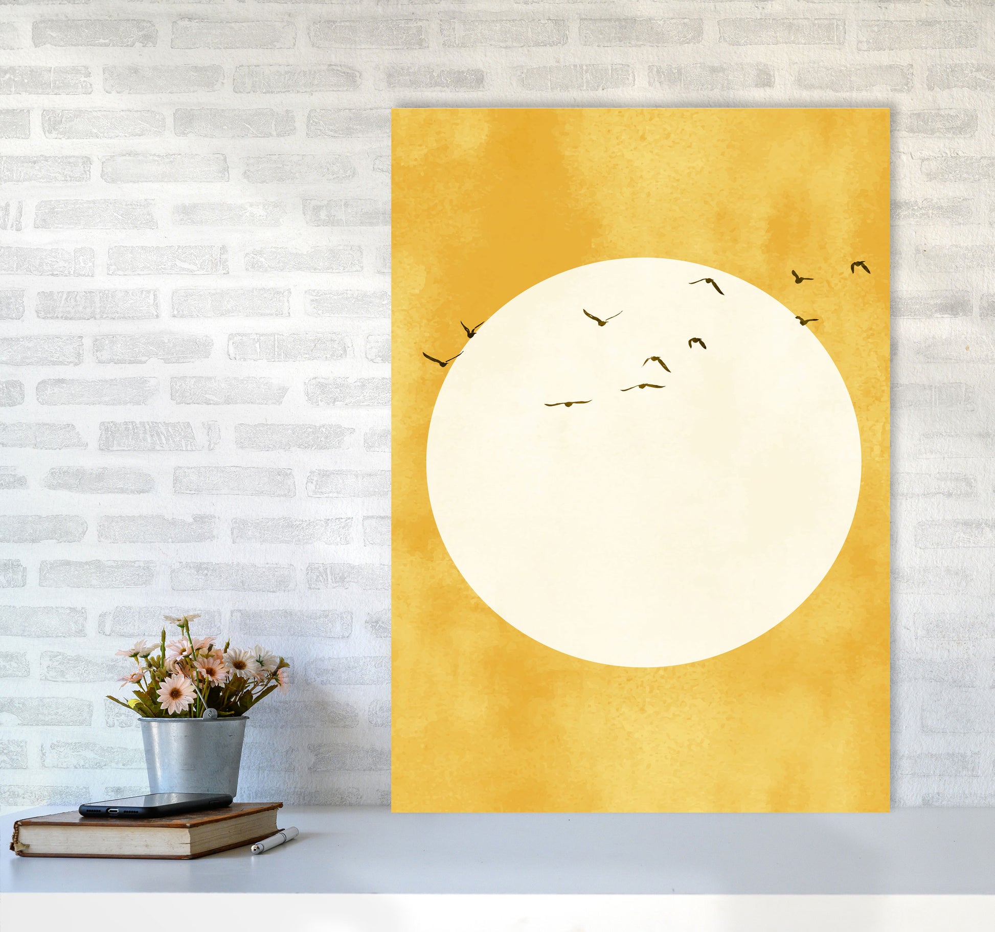 A Daylight Journey  Modern Contemporary Art Print by Kubistika A1 Black Frame