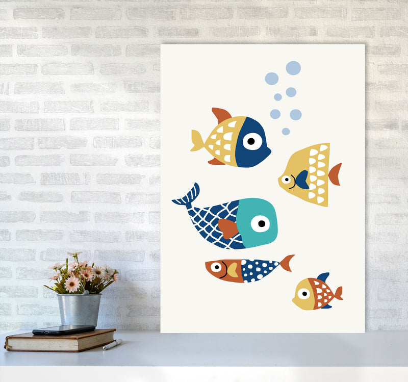 Little Friends Childrens Nursery Art Print by Kubistika A1 Black Frame