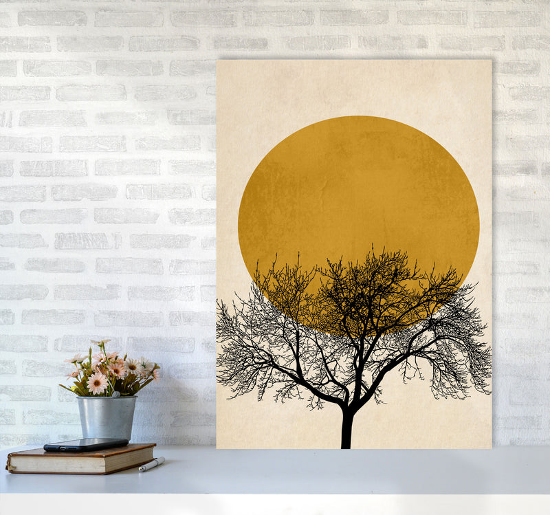 A Beautiful Winter Morning Modern Contemporary Art Print by Kubistika A1 Black Frame