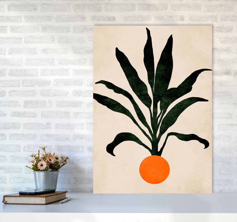 Pumpkin Portrait Art Print by Kubistika A1 Black Frame