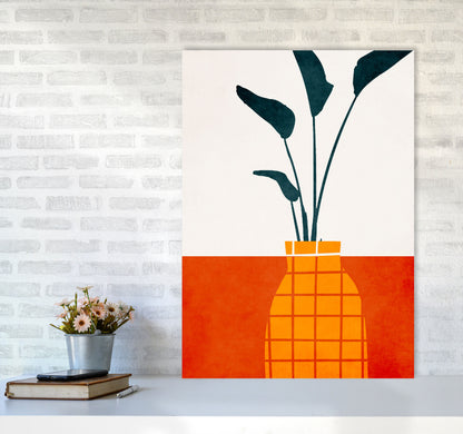 Kitchen Table With Plant Art Print by Kubistika A1 Black Frame
