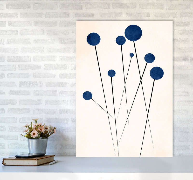 Blue Flowers In The Wilderness - 2 Art Print by Kubistika A1 Black Frame