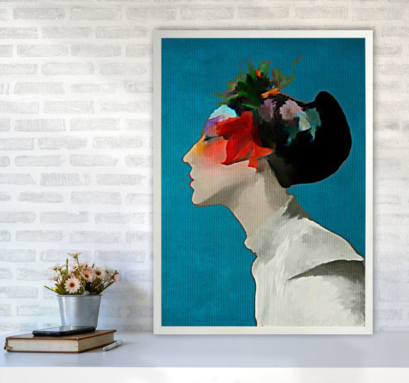 Kimono Contemporary Art Print by Kubistika A1 Oak Frame