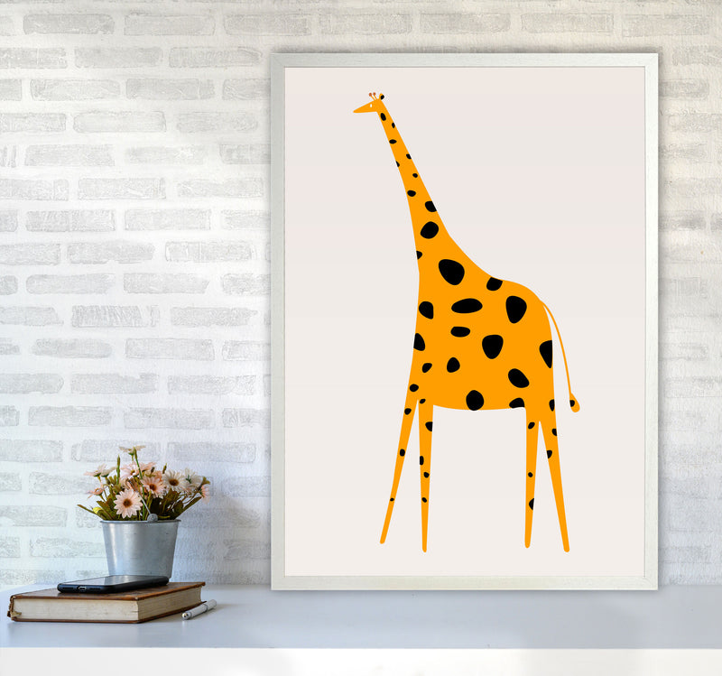 Cute Griraffe Nursery Art Print by Kubistika A1 Oak Frame