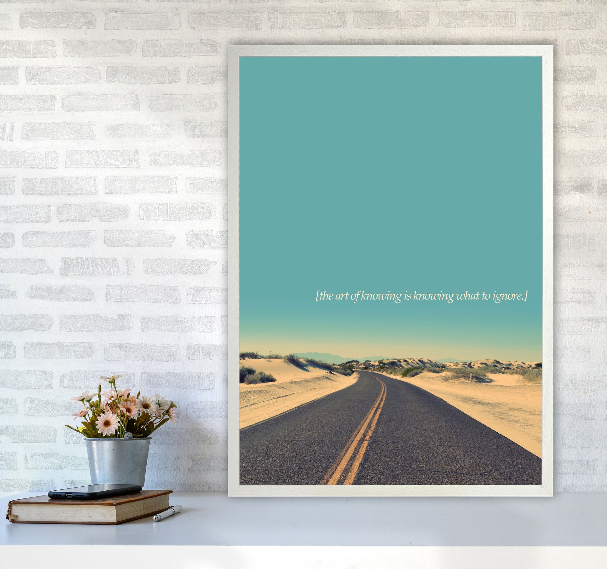 The Art Of Knowing Landscape Contemporary Art Print by Kubistika A1 Oak Frame