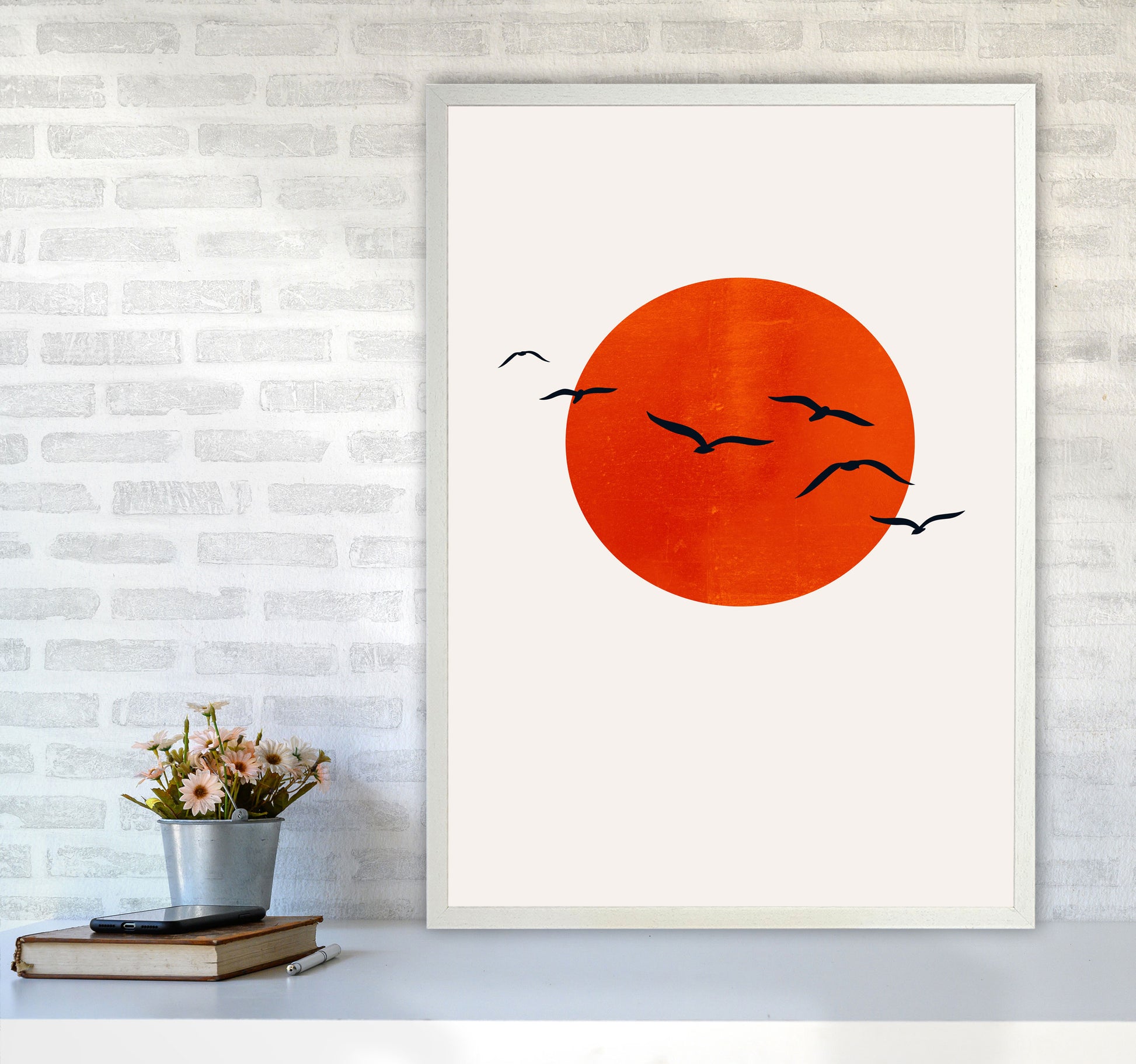 A Beautiful Day Modern Contemporary Art Print by Kubistika A1 Oak Frame