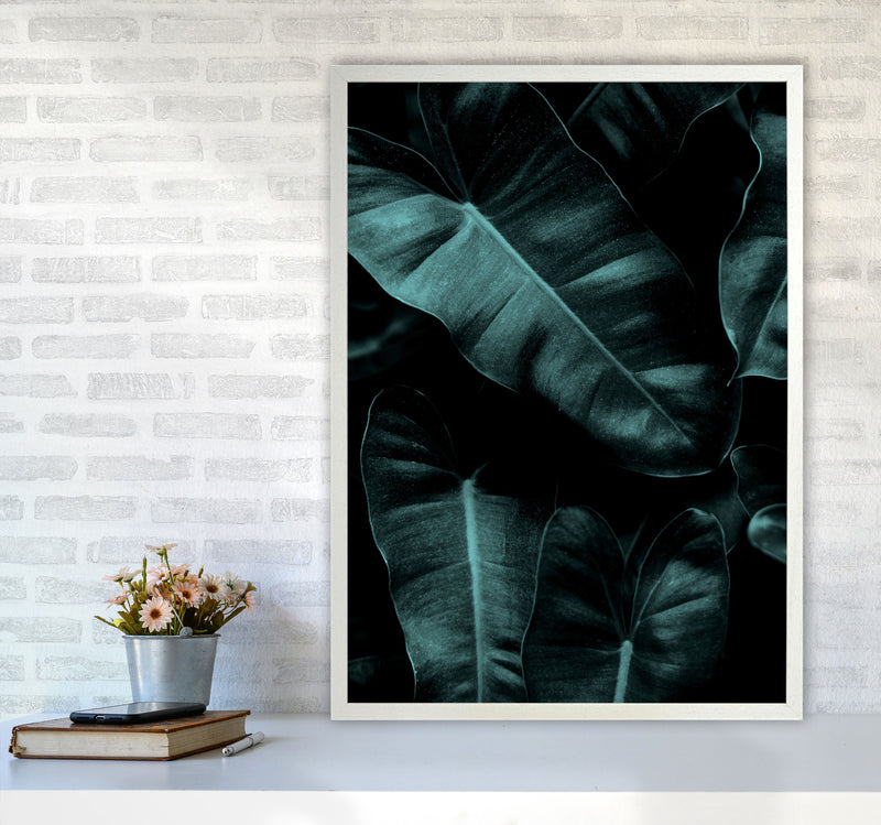 Dark Leafs Photography Art Print by Kubistika A1 Oak Frame