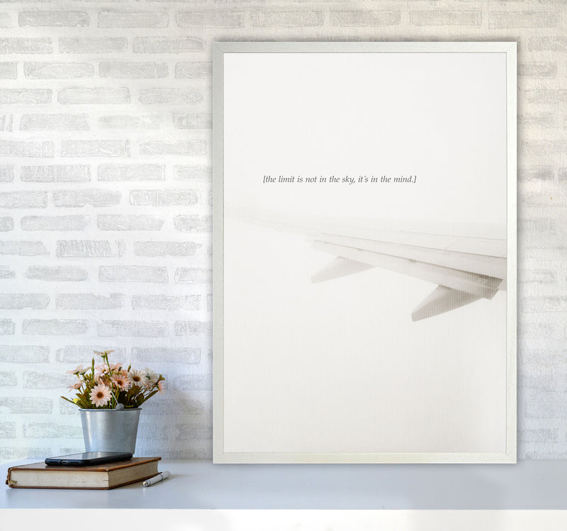 No Limits Quote Contemporary Art Print by Kubistika A1 Oak Frame