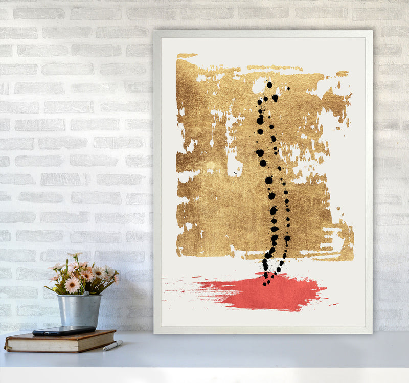 Drip Drop Abstract Art Print by Kubistika A1 Oak Frame