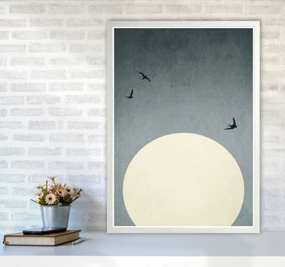 Moonshine Dancers-ROUGE Contemporary Art Print by Kubistika A1 Oak Frame